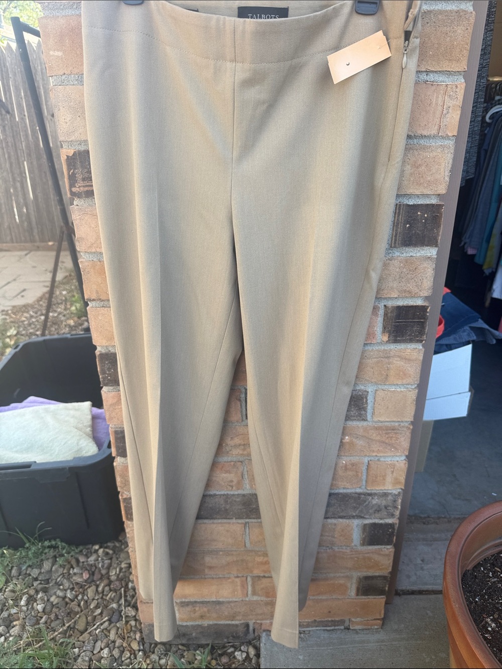 Talbots Khaki Straight-Leg Dress Pants